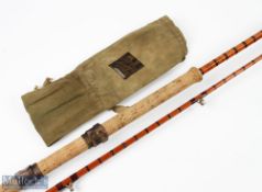 A scarce Hardy Alnwick Coquet palakona split cane sea rod No E91751 (1954) 7' 2pc, 24