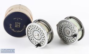 Hardy Marquis Salmon No.2 Fly Reels (2) alloy reels, ribbed brass foot, rear tension adjuster,