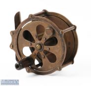 Rare Meisselbach 'Alright 130' 1st pattern c1895 Brass Fly Reel pat 1895/1896 with stamped patent