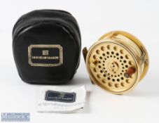 Hardy The Sovereign 9/10 Limited Edition Fly Reel numbered 235, gold finish, wooden handle,