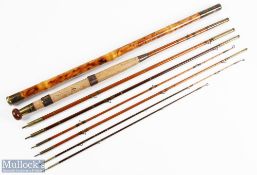 A scarce G Little & Co, Maker, 63 Haymarket, London, Valise combination greenheart fly rod 7' 6