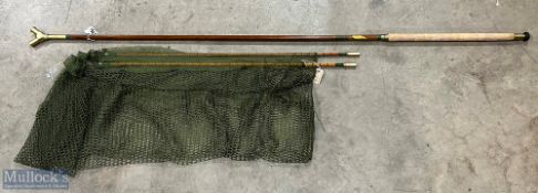 Dave Austin Green Heart landing Net, hand-built 2015 with a modern net - size 83cm x 93cm, wooden