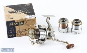 Maver SA4000 TICA fixed spool reel with 2 spare spools, good bail, runs very well, in MOB