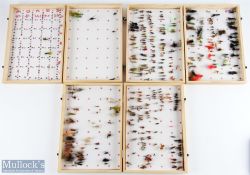 3x large wood Ethafoam lined fly boxes 11.5