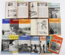 Angling Magazine - 3 Bound Volumes 1950, 1952 and 1954, together with 13 various loose copies from