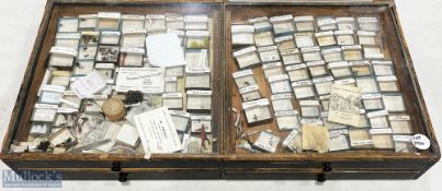 Pine Fishing Tackle Shop Display Cabinet: from Sweets Tackle Shop Usk, a glass topped display