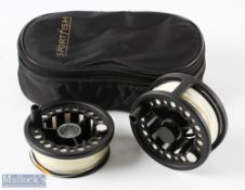 Tekno Spot Brake LHW large arbour fly reel with spare spool, 3.75