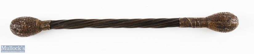 A rare priest with whale bone shaft and weighted ends, 12