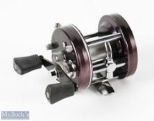 ABU Ambassadeur 5000D multiplying reel in rare plum and chrome finish, foot stamped 740800, twin