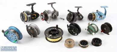 A graveyard of reels and spools for spares or repair, by Youngs, K P Morrit, Allcock etc (19)