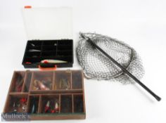 2 Tackle Boxes with contents of Lures, Spinners Minnows, spoons trace, single double, triple
