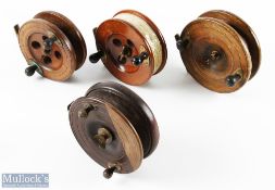 4x Assorted Wooden Reels inc sizes 5