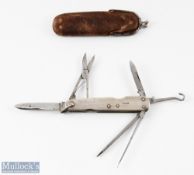 Victorian Hallmarked Silver Anglers Knife with partly stamped maker's mark - Lund of Cornhill,