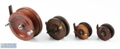 Group of 4 Unusual Wooden Reels - 5.5