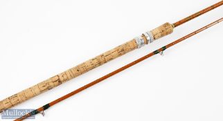 John Robertson Newcastle split cane salmon spinning rod 8' 2pc, 22