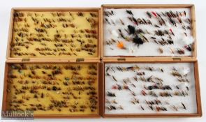 2x Medallion Cigar Boxes with a huge selection of trout flies - over 400 flies, mainly small river