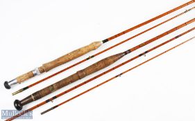 Foster Bros Ashbourne The Champion split cane fly rod 9ft 2pc tip 6 inches short alloy sliding