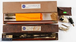 2x Vintage Unused Webley Cleaning kits, 2 pull through line cleaners, 3 with their original boxes/