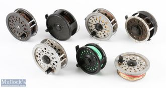 A collection of fly reels, comprising: Shakespeare Beaulite 3.5