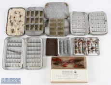 A collection of alloy fly tins, as follows: Wheatley slim alloy fly pocket tin, 3.5