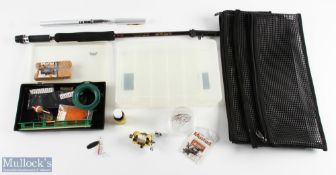 Fishing accessories: a mixed lot to include 4 mesh Velcro grip for fly tying case, 2 plastic fishing