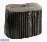 Victorian dark stainedpPine slatted Creel with iron hinge latch and hinges, one a/f, with a part