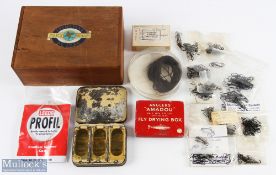 Cremavana Cigar Box containing: 16 packs of hooks (varying qtys) size 8-10, must be over 300