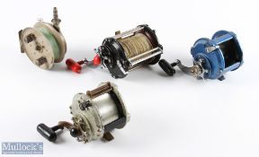 3x Grice & Young Reels Tatler wide drum multiplier reel in black with red handle, 4.25