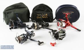 Various Spinning Reels (4) features Okuma Stinger XR30, LW30 marked spinning reel, a 3500 marked