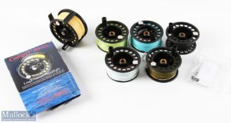 Fiskar Compo 4/6 large arbour composite fly reel with 5 spare spools, 3