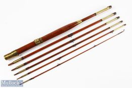 Rare and unusual multi section greenheart fly rod 8' 10