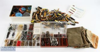 Large collection of terminal tackle, made up of - can with over 150 Devons; tin with leaders,
