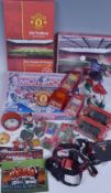 Manchester United Football Collectable Items - features key rings, figures, 2x model cars, clock,