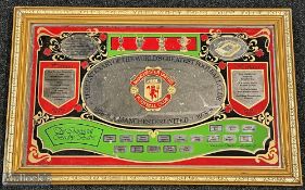 1970s Manchester United Football Honours Glass Mirror - with the immortal Busby Babes
