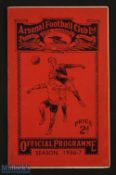 1936/37 Arsenal v Grimsby Town Div. 1 football programme, Inauguration of the East Stand at Highbury