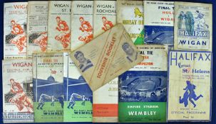 1950-1959 Wigan Football Club + Halifax   Workington Town Rugby Programmes, Souvenirs to include
