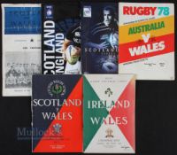 1949-2010 Wales Away Rugby Programmes (6): Good clean issues from Ireland v champions-to-be Wales