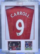Andy Carroll Signed Liverpool FC Home replica Football Shirt in red, signed to the reverse,
