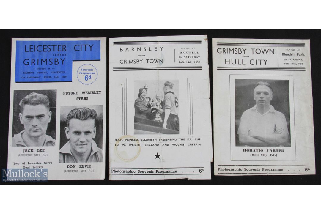 1950s Grimsby Town photographic souvenir programmes to include 1948/49 Leicester City v Grimsby Town