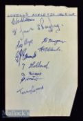 1948/49 Lovell's Athletic Autograph sheet includes Williams, Holland, Shaw, wood, Morgan, Clarke,