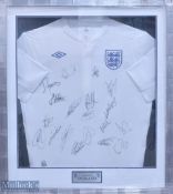 2010/12 Multi-Signed England Home replica Football Shirt in white, autographs in ink to the front