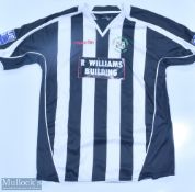 2009/11 Forest Green Rovers Match issued Football Shirt Ayres No 4 to reverse. In black and white,