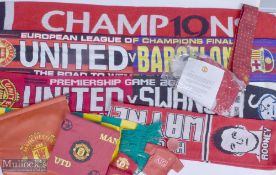 Manchester United Scarf Selection also includes a Tie, T- Shirt, Pennant and bedding (10) box
