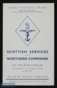 1945 Scarce Scottish Services v Northern Command Rugby Programme: At Murrayfield, March, close to