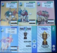 1991 & 1999 Scotland etc in the Rugby World Cup Programmes (6): 1991 v Japan, Zimbabwe & Ireland