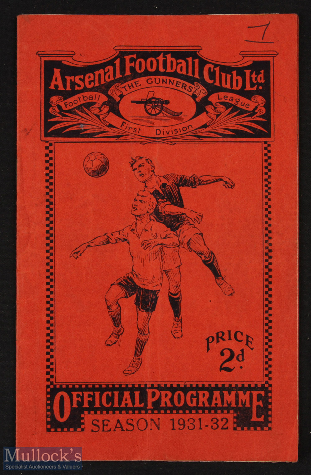 Pre-war 1931/1932 Arsenal v Aston Villa Div. 1 match programme 31 October 1931; creased (kept flat),