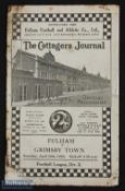 Pre-war 1932/1933 Fulham v Grimsby Town Div. 2 match programme 29 April 1933 at Craven Cottage,