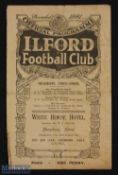Pre-war 1921/1922 non-league scarce friendly fixture Ilford v South Bank (Middlesbrough) at