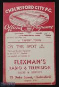 Scarce pre-war 1938/1939 Chelmsford City v Grimsby Town friendly match programme 29 April 1939; good