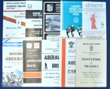 WRU Cup Semi Finals etc Rugby Programmes (10): Semis: Pontypool v Swansea 1976, Aberavon v Cardiff